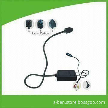 Pin-hole Camera, 1/4-inch Sony Color CCD Sensor and NTSC/PAL System, 12V DC Power Supply